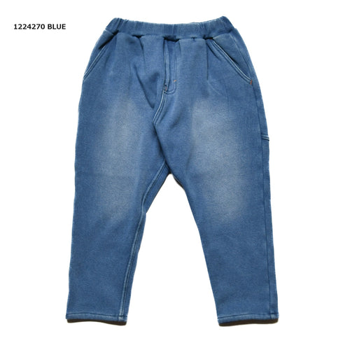 【130~150】★オフィシャルチーム★インディゴシャギーワイドサルエル(1224270j)